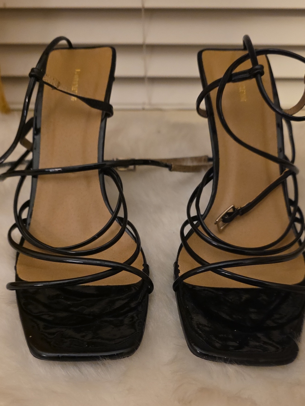 PLT Strappy Black Heels Sz 10